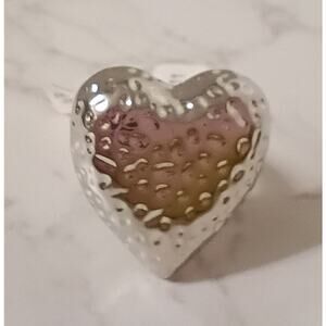 NEW Lia Sophia Silver Textured Heart Ring - Size 11